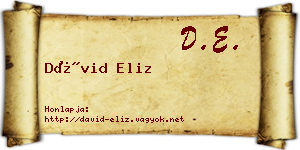 Dávid Eliz névjegykártya